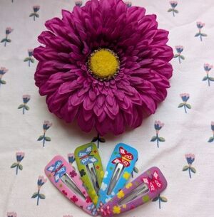 Flower hair accessory and butterfly barettes hair clips set